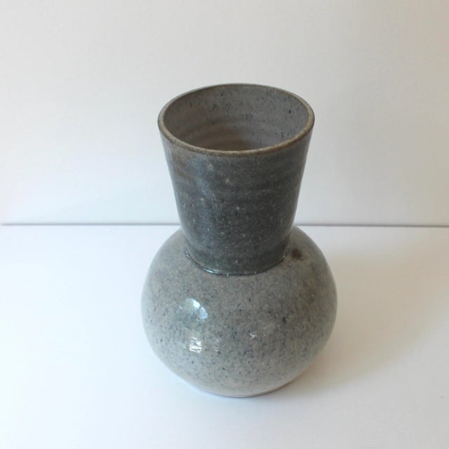 Vintage Signed Studio Pottery Vase Floral For Sale - Image 4 of 9