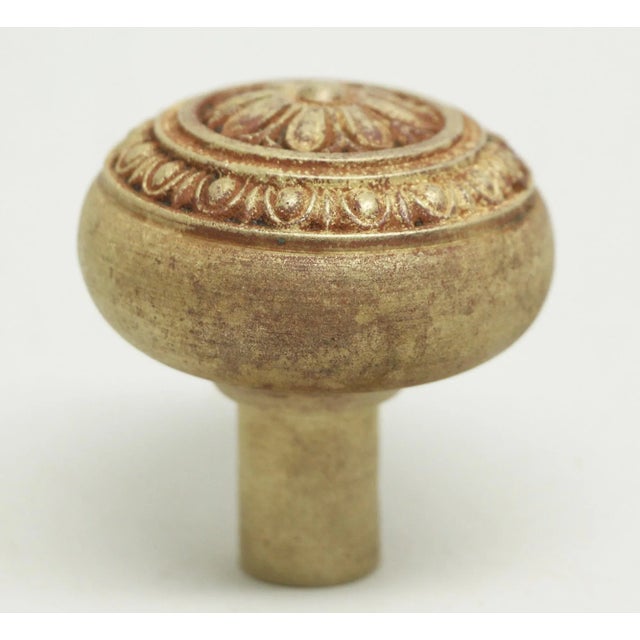 Victorian Antique 1900s Floral Egg & Dart Bronze Door Knob For Sale - Image 3 of 4