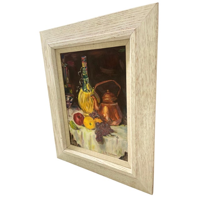 Add a touch of color to your decor with this charming still life oil painting on board from the 1960s. This beautiful...