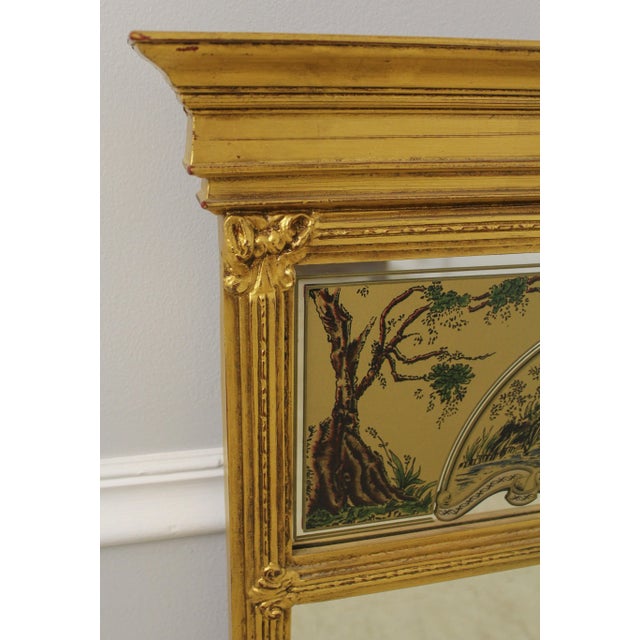 Italian Design Gold Gilt Decorated Mirror For Sale In Philadelphia - Image 6 of 13