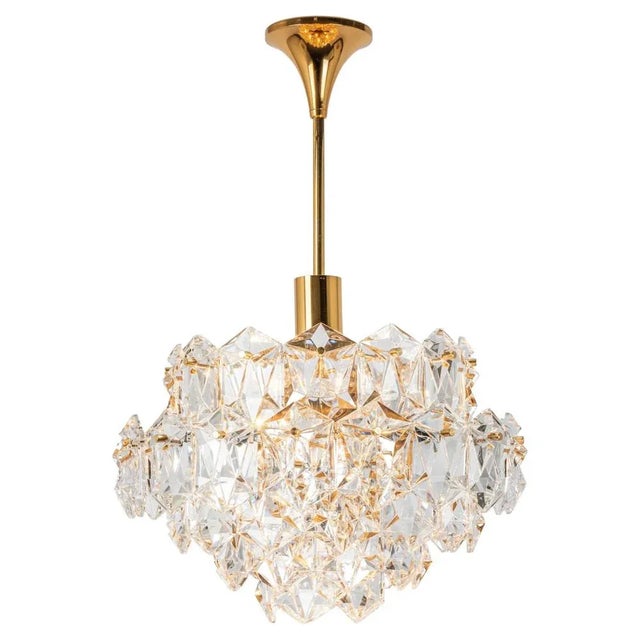 A stunning chandelier by kinkeldey, germany, manufactured in circa 1970-1979. A handmade and high-quality piece. The...