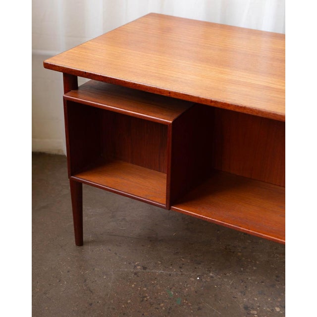 Attributed Hp Hansen Danish Modern Teak Writing Desk, 1960s For Sale - Image 9 of 14