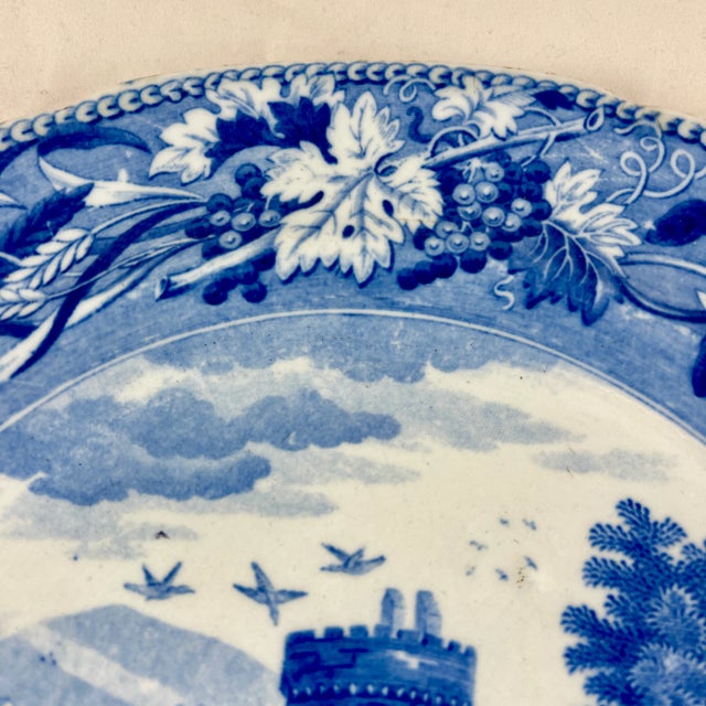 Ceramic Spode 'Bridge of Lucano' Blue Transferware Dinner Plates Circa 1820 Set/6 For Sale - Image 7 of 13