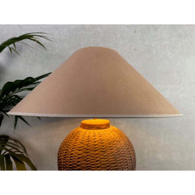 Boho Chic Wabi Sabi Table Lamp in Terracotta, 1980s For Sale - Image 3 of 12