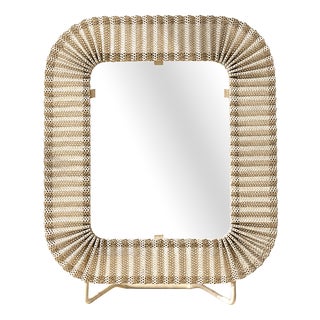 Vintage White Pleated Metal Photo Frame by Mathieu Matégot for Atelier Matégot, France, 1950 For Sale