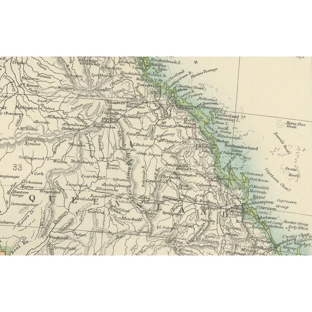 Antique Map of Australia, 1903 For Sale - Image 3 of 10