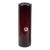Vintage Murano Deep Red Opalescent White Italian Art Glass Round Cylinder Flower Vase With Label For Sale