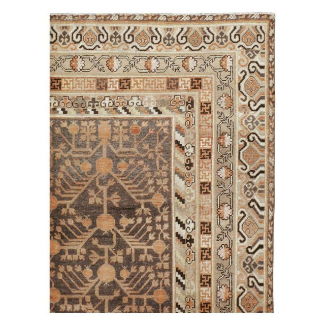 Early 20th Century Handmade East Turkestan Khotan Gallery Carpet For Sale - Image 4 of 10