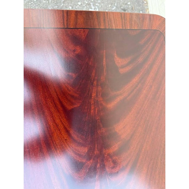 Brown Mid 20th Century Vintage Regency Style Flame Mahogany Lyre Base Side Table For Sale - Image 8 of 11