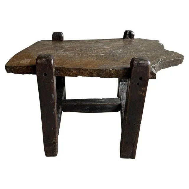 Brutalist Rustic Stone Table, France, 1940s For Sale - Image 9 of 9