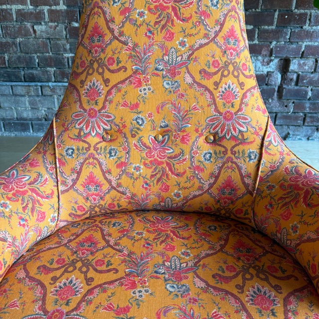 Adrian Pearsall High Back Chair Reupholstered With Mind the Gap Fabric For Sale - Image 10 of 12