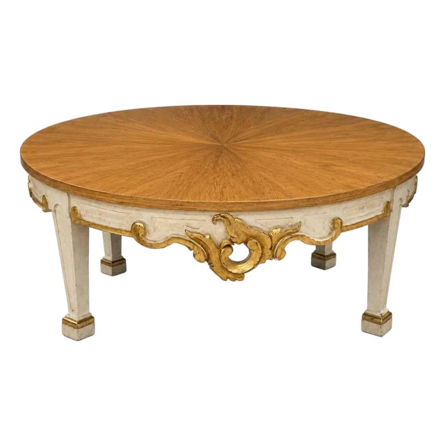 Baker Furniture Round Carved Coffee Table For Sale