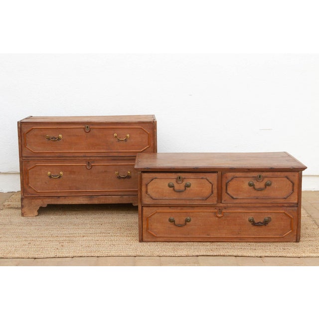 Antique Colonial Teak Chest on Chest For Sale - Image 12 of 12
