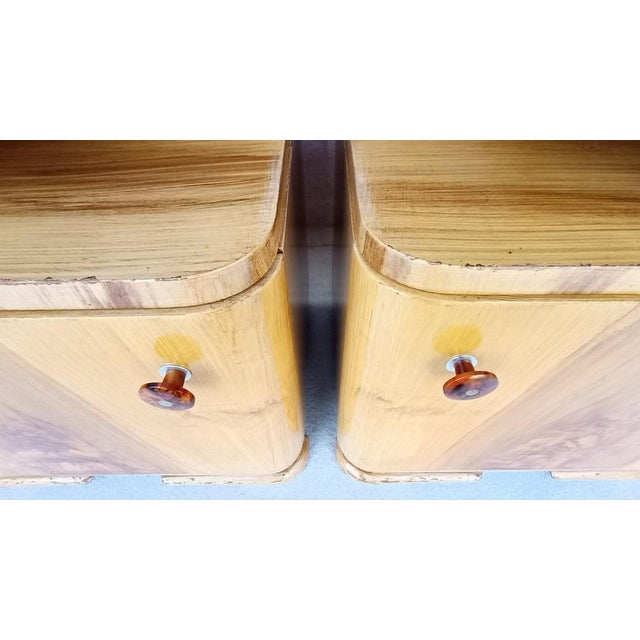 Art Deco Bedside Tables by Jindřich Halabala for Up Závody, 1950s, Set of 2 For Sale - Image 12 of 18