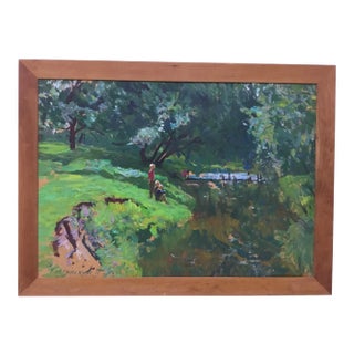1990s Impressionist Oil Painting on Board by Piotr Ivanovich Kostinski For Sale