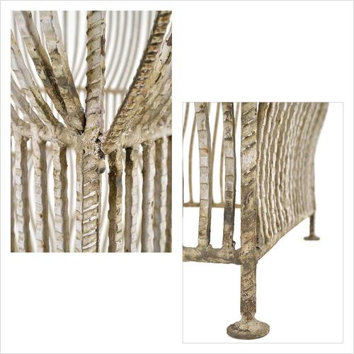 Large Architectural Birdcage in White Patinated Iron For Sale - Image 4 of 7