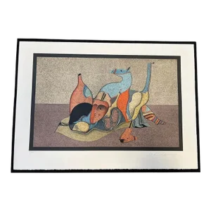 Rare Mihail Chemiakin "Surreal Still Life" Lithograph 20th C.