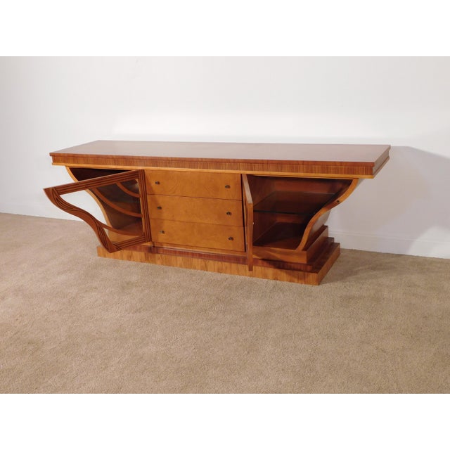 Italian Carpanelli Furniture Art Deco Nouveau Cherry Inlaid Sideboard For Sale - Image 12 of 18