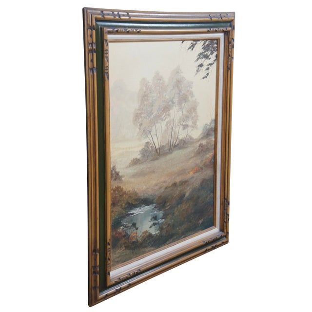Realism Vintage Realist Woodland Oil Landscape Painting Signed and Framed For Sale - Image 3 of 13