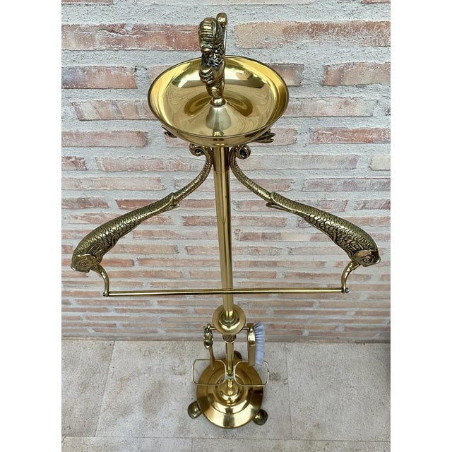Early 20th Century French Bronze and Brass Valet Stand Dressboy, 1940s For Sale - Image 4 of 16