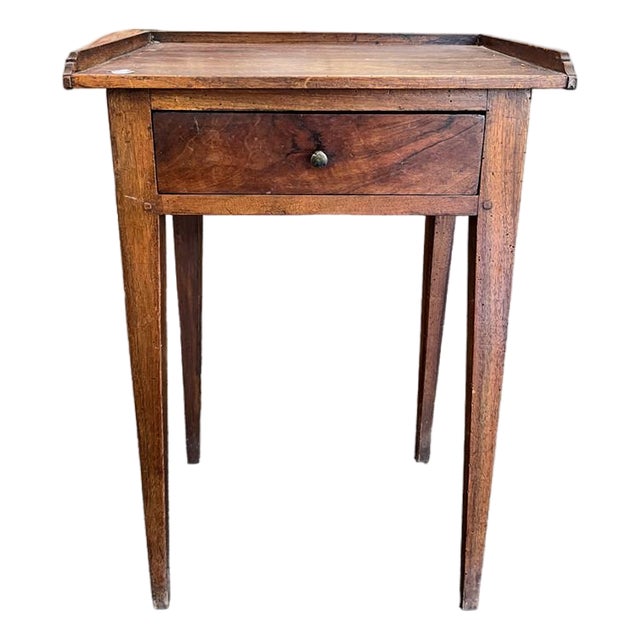 18th Century Petite Walnut Side Table With Drawer For Sale