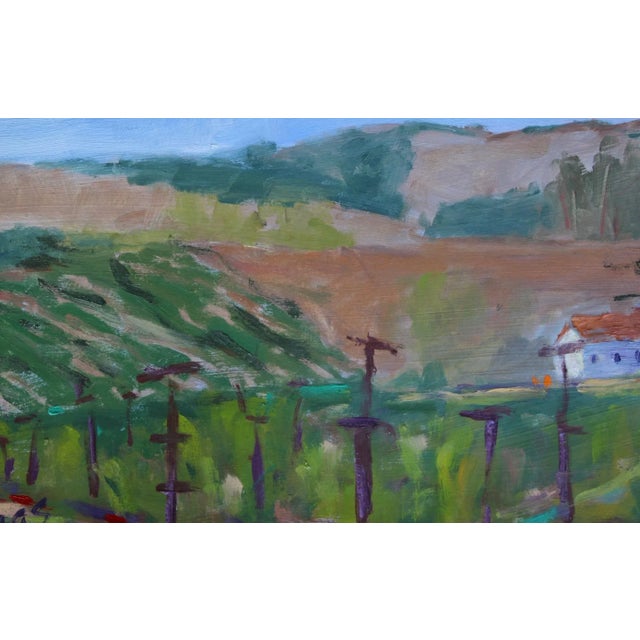 Farmhouse Original Painting, Plein Air Sonoma Farm California For Sale - Image 3 of 13