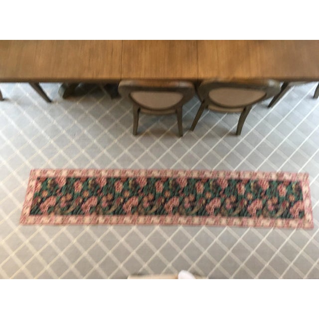 Beautiful Detailed Vintage '80's Tapestry Table Runner Birds, butterflies, floral pattern Renaissance style Colors are...