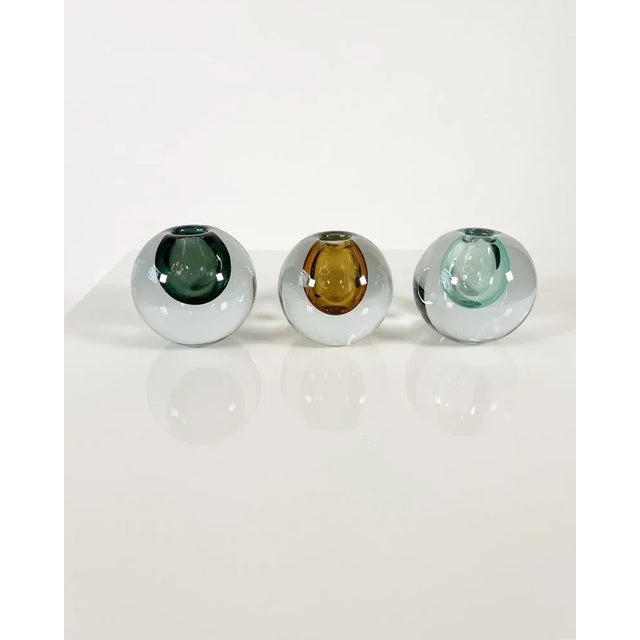 Mid-Century Modern Mid-Century Swedish Glass Vases, Set of 3 For Sale - Image 3 of 8