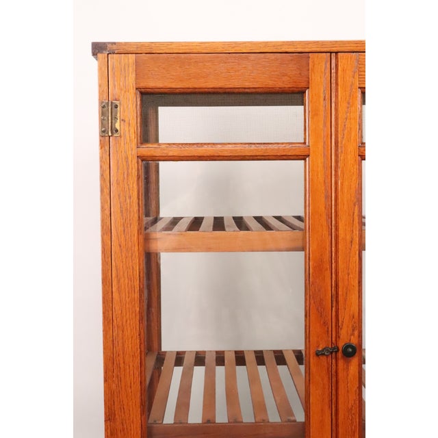 Antique Golden Oak Pie Pastry Display Cabinet For Sale - Image 12 of 16