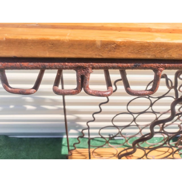 Mexican Hand Forged Iron Wood Texas Star Rustic Ranch Style Dry Bar For Sale - Image 3 of 11