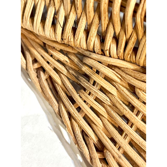 Wood Vintage Mid-Century French Wicker Bull's Head Wall Sculpture, Picasso Style For Sale - Image 7 of 11