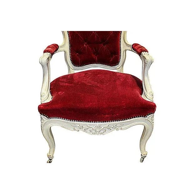 19th C. Louis XV Style Arm Chairs - A Pair For Sale - Image 4 of 10