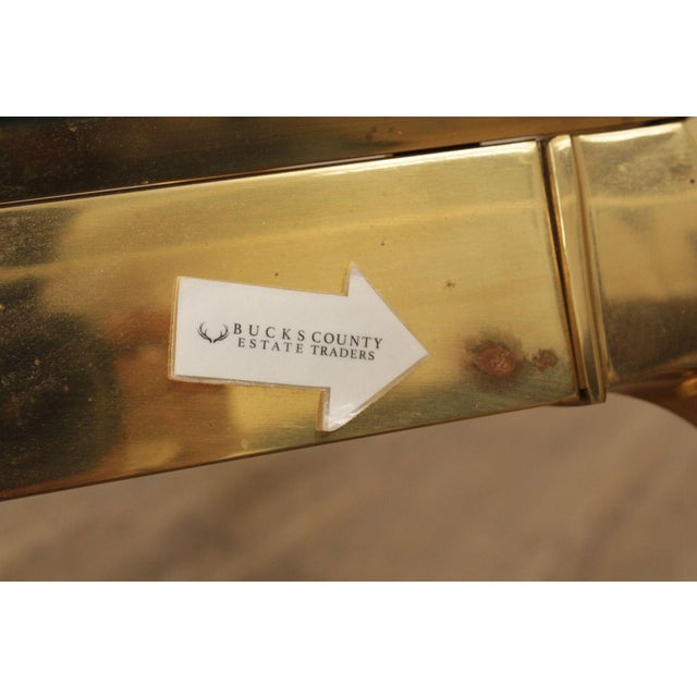 Mastercraft Attributed Hollywood Regency Asian Inspired Brass and Glass Coffee Table For Sale - Image 18 of 18