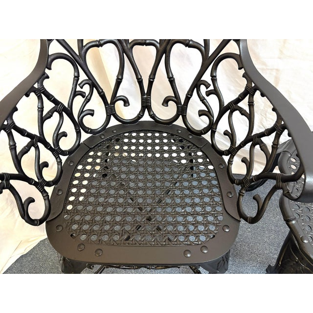Vintage Set of 'Barrycraft' Style Cast Aluminum Outdoor Table and Two Chairs- 3 Pieces For Sale - Image 11 of 18