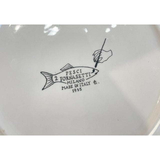 Mid-Century Modern Fish Plates by Piero Fornasetti, Italy, 1955, Set of 6 For Sale - Image 3 of 8