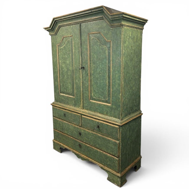 Wood Antique Swedish Cabinet in Pine, 1838 For Sale - Image 7 of 11