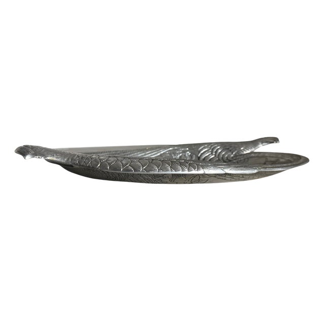 1980s 1986 Arthur Court Pheasant & Quail Cast Aluminum Oval Serving Platter For Sale - Image 5 of 6