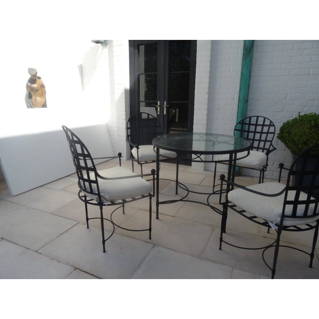 Mario Papperzini Vintage Mario Papperzini for Salterini Iron Garden Dining Suite, Attributed For Sale - Image 4 of 11