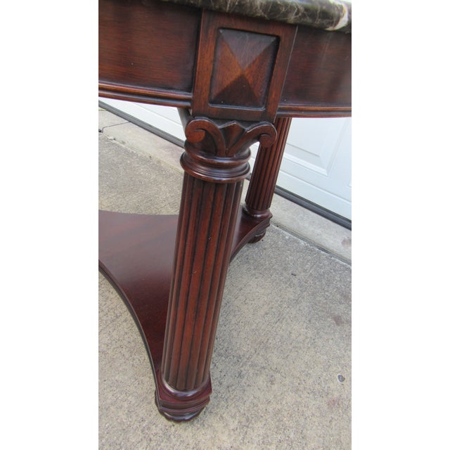 2000 - 2009 Henkel Harris Mahogany Empire Rare Marble End Table For Sale - Image 5 of 6