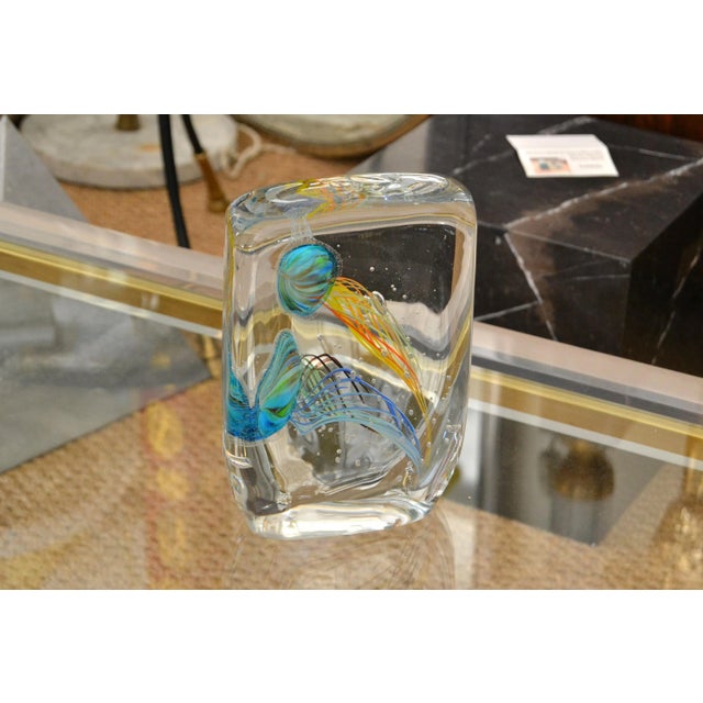 1970s Mid-Century Modern Italian Glass Studio of Murano Handcrafted Fish Aquarium For Sale - Image 5 of 12