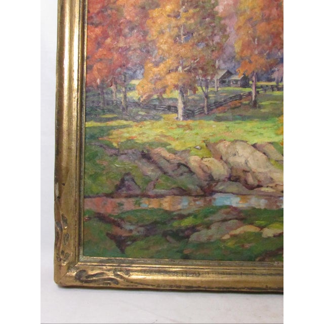 Wood Landscape Painting by George Jensen For Sale - Image 7 of 18