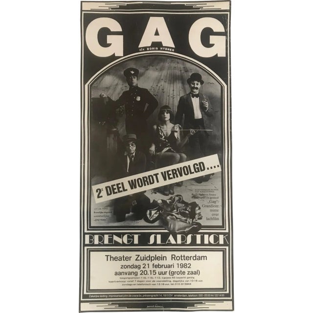 Dutch Theater Poster Gag Zuidplein Theater in Rotterdam, 1982 For Sale - Image 3 of 3