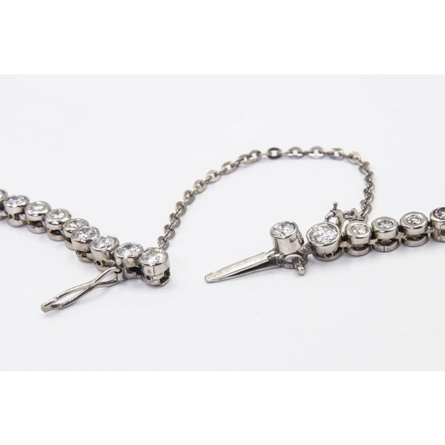Modern Diamond Tennis White Gold Necklace For Sale - Image 3 of 12