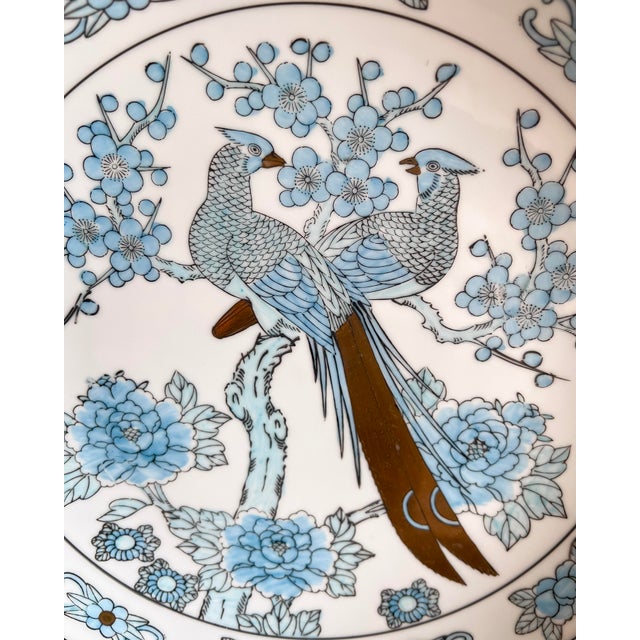Japanese Gold Imari Porcelain Charger With Two Birds & Florals For Sale In Pittsburgh - Image 6 of 7