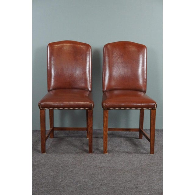 Set of Leather Dining Room Chairs For Sale - Image 3 of 14