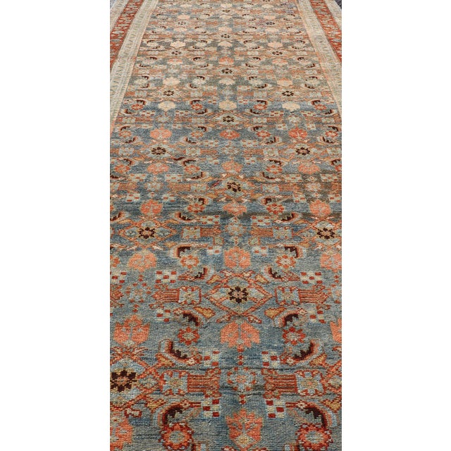 Antique Senneh Persian Runner With All-Over Design in Earthy Tones 3'1 X 15'8 For Sale - Image 9 of 14