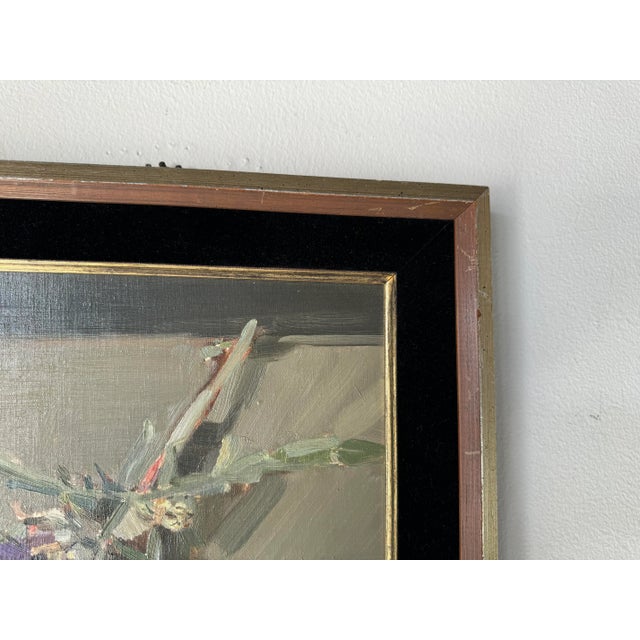 Textile 1970's M. Valade Still Life Oil on Canvas Painting, Framed For Sale - Image 7 of 10