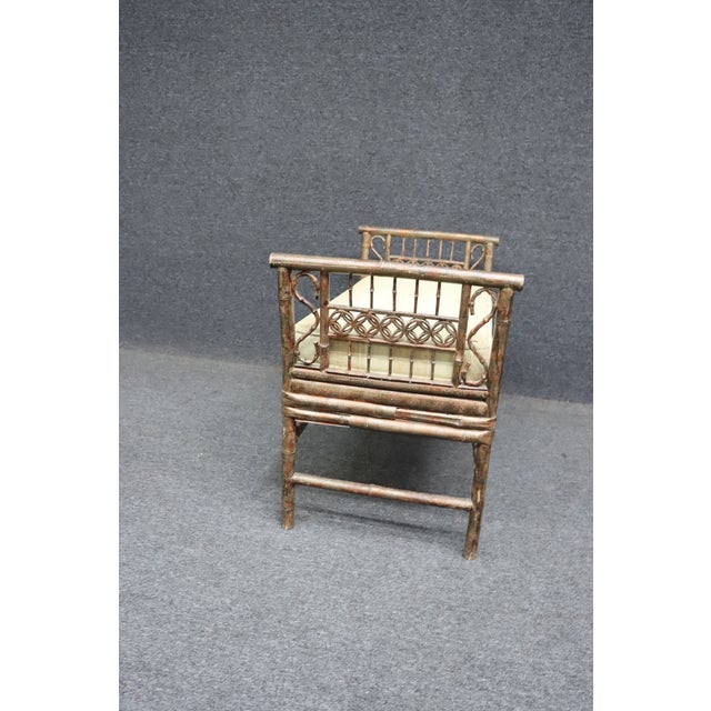 Paint Decorated Bamboo Window Seat For Sale - Image 9 of 9
