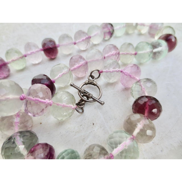 Stone Faceted Florite Beaded Necklace Circa 30s For Sale - Image 7 of 7