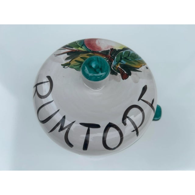 Deruta Vintage Handpainted "Rumtopf" Rum Pot, Attributed to Deruta, Made in Italy For Sale - Image 4 of 11